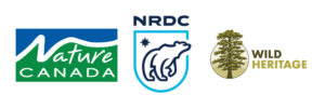 Nature Canada (logo), NRDC (logo), World Heritage (logo)