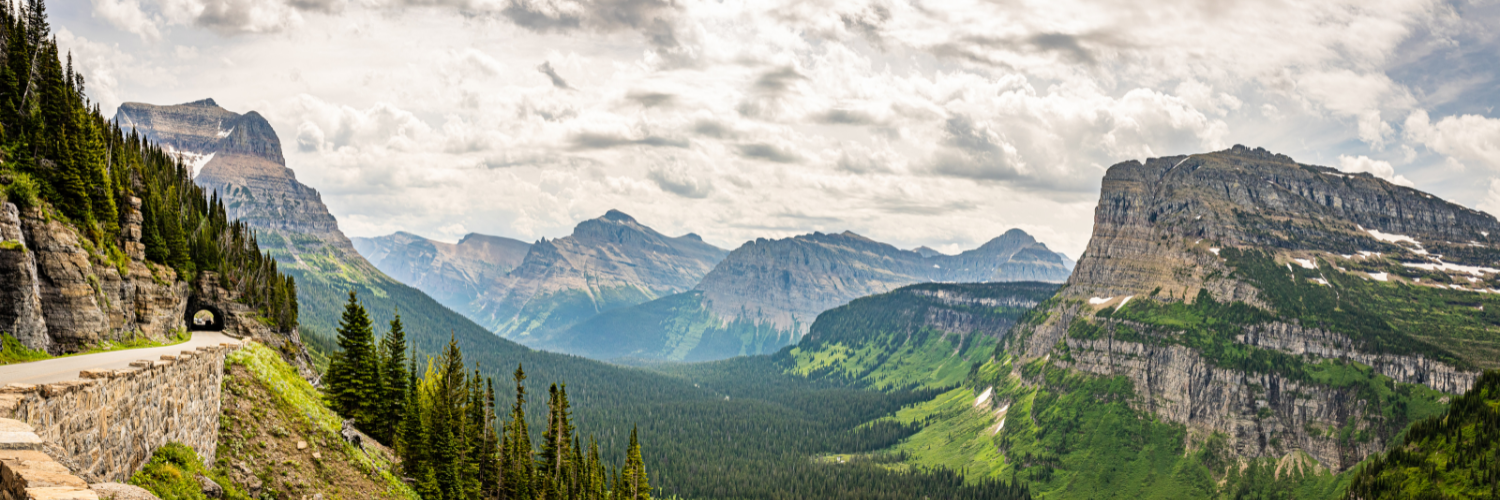 Glacier National Park in the Rocky Mountain Range of Montana