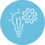 Lightbulb and gears icon